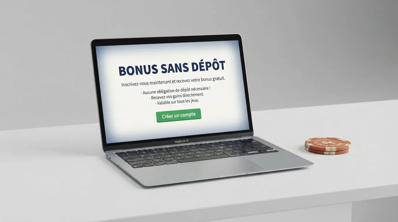 capture d'écran d'une page de bonus de bienvenue affichant les conditions d'une offre sans dépôt