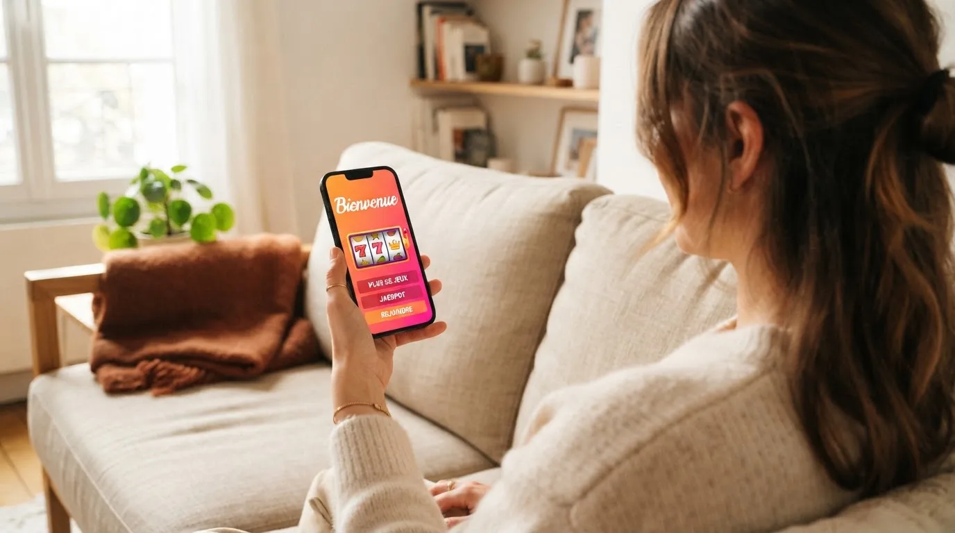 L'interface d'un casino en ligne récemment lancé affichant une bannière de bienvenue destinée aux nouveaux joueurs français.