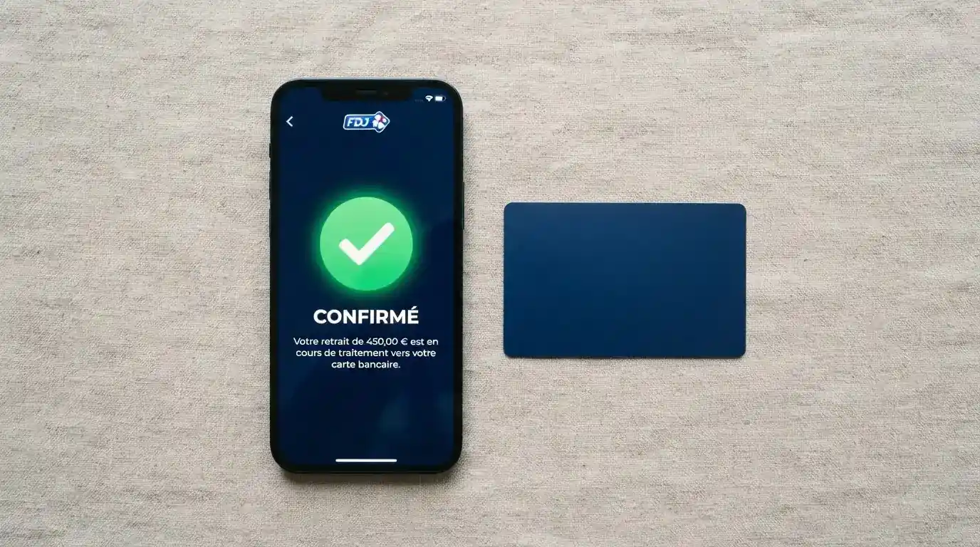 Close-up of a bank card and a smartphone displaying a payment confirmation screen